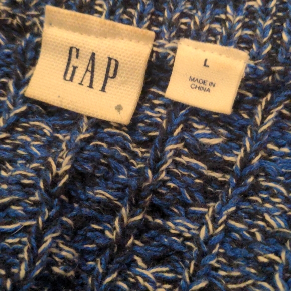 GAP Cable Crew Blue Knit Sweater - Picture 3 of 6